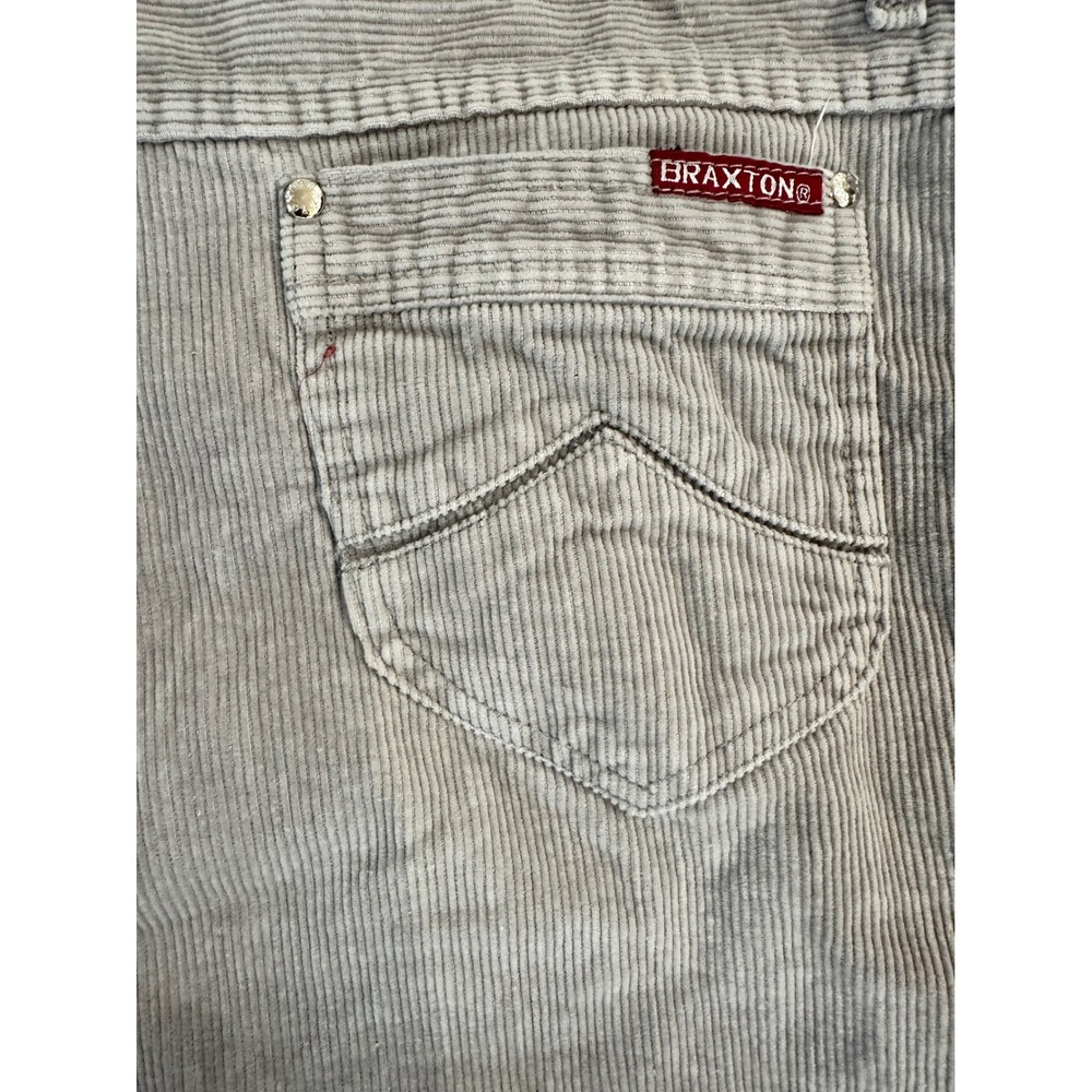 Braxton Vintage Mens‎ Light Gray Corduroy Straight Leg Pants Size 38x34 Macau